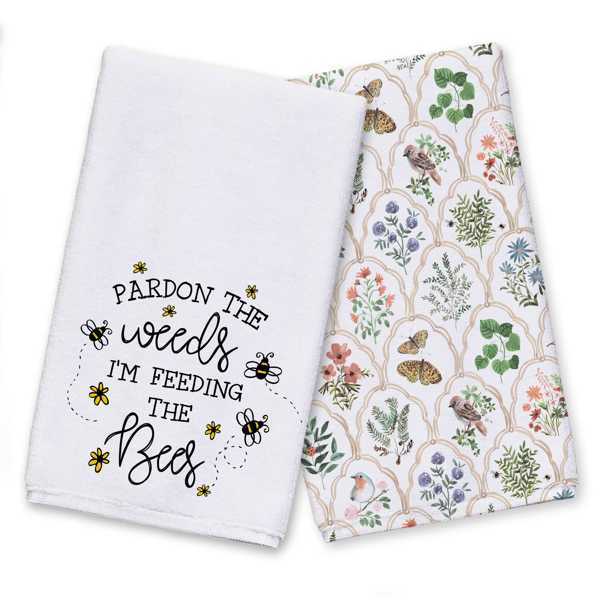 Weeds Feeding Bees Tea Towel Set